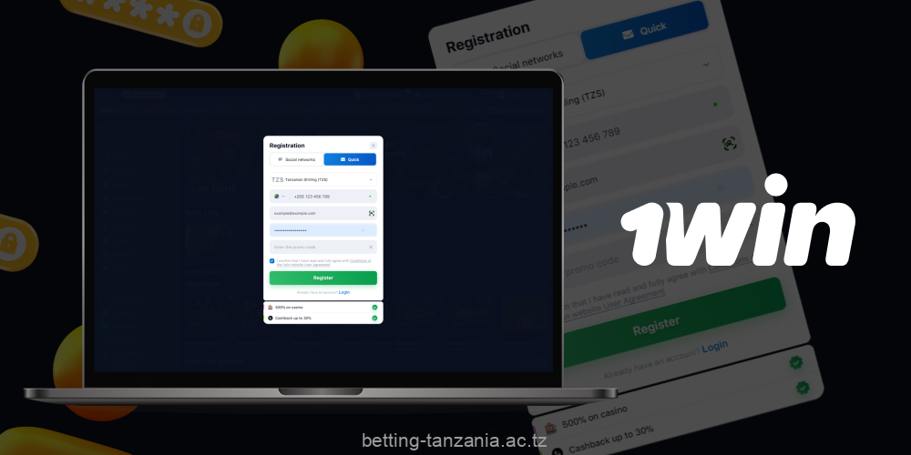 Registration with 1win in Tanzania is possible on the official website or via the app