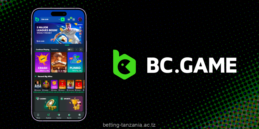 BC Game offers Tanzanian players a mobile app that is fast, smooth and secure