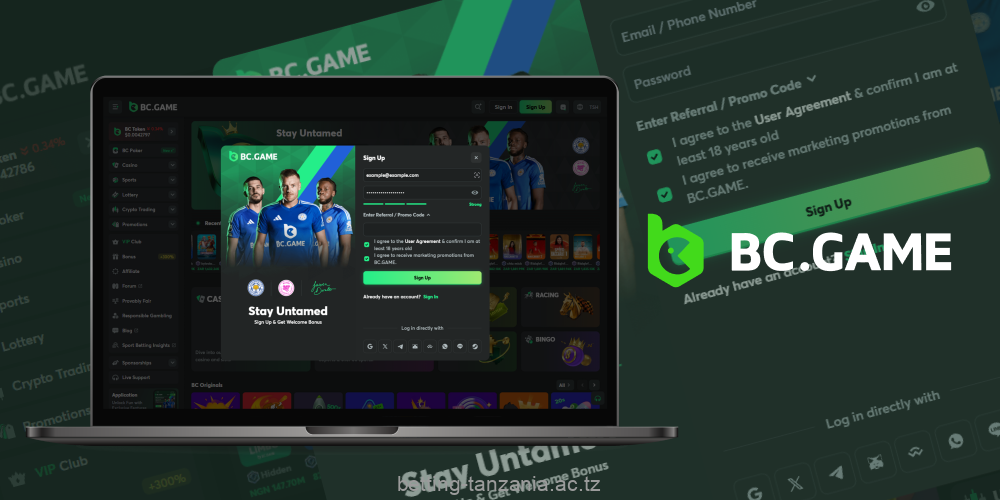 Registering at BC Game Tanzania grants full access to a wide selection of casino games and sports betting opportunities