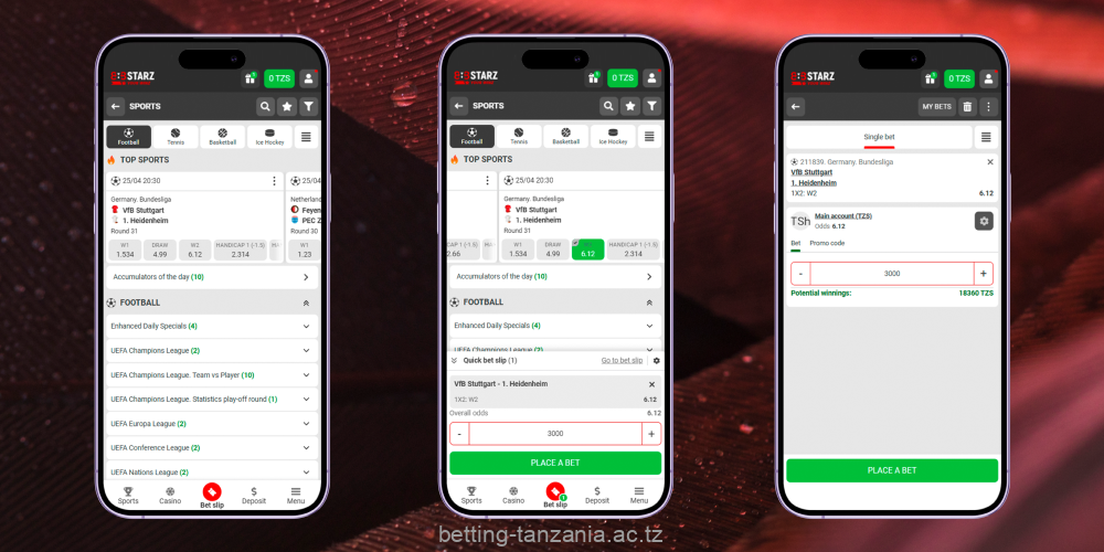 The betting process is optimized and easy for users of the 888STARZ mobile app