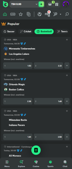 Basketball betting available to Tanzanian players via BC Game app