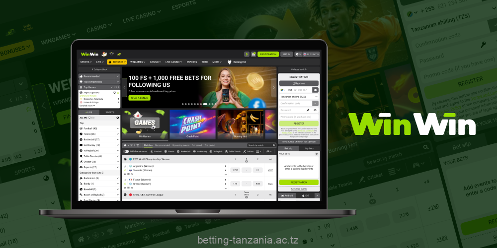 WinWin Tanzania is a licensed platform where players can place bets on sports and play at online casinos